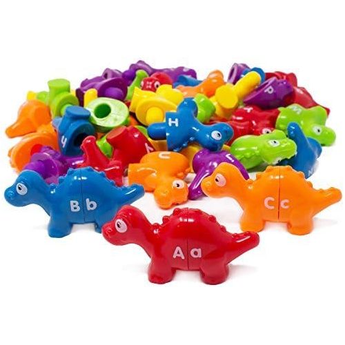  Boley 52 Piece Alphabet Dinosaurs - Educational Dinosaur Alphabet Matching Toy Set for Kids, Children, Toddlers - Great Learning Tool for Toddlers to Learn The Alphabet! Bucket Edi
