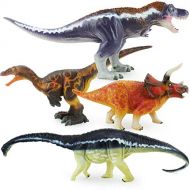Boley 4 Pack Jumbo Authentic Dinosaur Toys, Gosnell Model - Educational Plastic Dinosaur Toy Play Set - Great As Kids Birthday Gifts and Dinosaur Party Supplies for Boys, Toddlers,