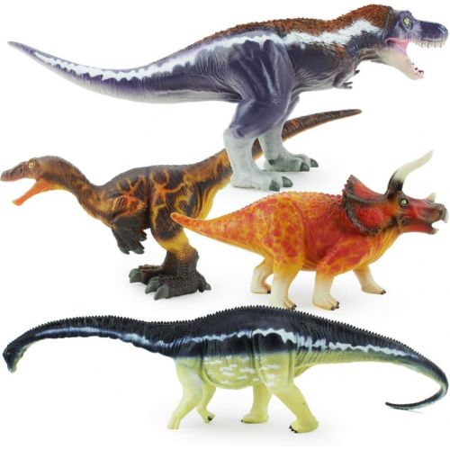  Boley 4 Pack Jumbo Authentic Dinosaur Toys, Gosnell Model - Educational Plastic Dinosaur Toy Play Set - Great As Kids Birthday Gifts and Dinosaur Party Supplies for Boys, Toddlers,