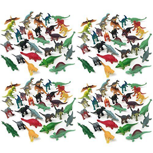  Boley 150 Pack Miniature Dinosaur Toy Set - Colorful Mini Plastic Dinosaur Figure Variety Pack - Perfect for Party Packs, Party Favors, Cake Toppers, and Stocking Stuffers!