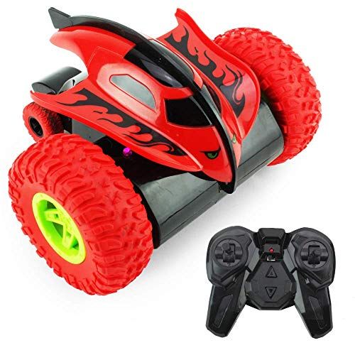  Boley 360 RC Stunt Car - Rotating Remote Control Car for Kids with Big Red Monster Truck Wheels