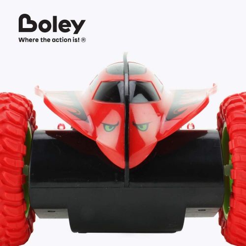  Boley 360 RC Stunt Car - Rotating Remote Control Car for Kids with Big Red Monster Truck Wheels