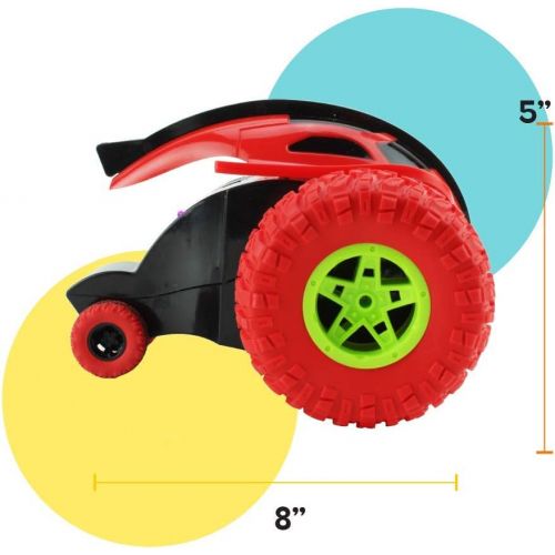  Boley 360 RC Stunt Car - Rotating Remote Control Car for Kids with Big Red Monster Truck Wheels