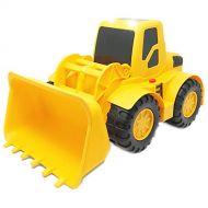 Boley Large Jumbo Bulldozer Construction Vehicle - 18 Button-Activated Light & Sound Construction Toys with Moveable Loader, Perfect Car Truck Toy for Toddler Boys Girls Kids