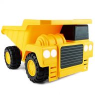 Boley Large Jumbo Dump Truck Construction Vehicle - 18 Button-Activated Light & Sound Construction Toys with Moveable Load Container, Perfect Car Truck Toy for Toddler Boys Girls K