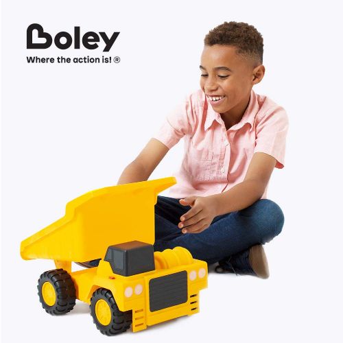  Boley Large Jumbo Dump Truck Construction Vehicle - 18 Button-Activated Light & Sound Construction Toys with Moveable Load Container, Perfect Car Truck Toy for Toddler Boys Girls K