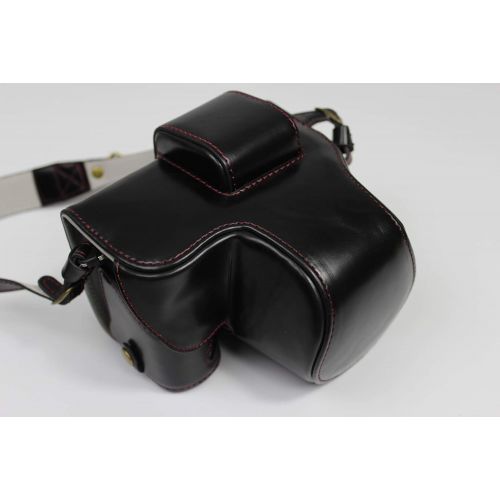  X-S10 Case, BolinUS Handmade PU Leather Fullbody Camera Case Bag Cover for Fujifilm Fuji X-S10 XS10 with 15-45mm Lens Bottom Opening Version + Neck Strap + Mini Storage Bag (Black)