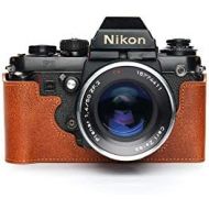 Nikon F3 Case, BolinUS Handmade Genuine Real Leather Half Camera Case Bag Cover for Nikon F3 F3HP F3AF F3T Camera with Hand Strap (LavaBrown)