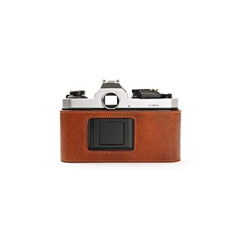  Nikon FM2 Case, BolinUS Handmade Genuine Real Leather Half Camera Case Bag Cover for Nikon FM2 FM FE FM2n FE2 With Hand Strap (LavaBrown)