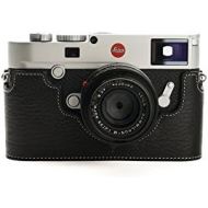 Leica M10 Case, BolinUS Handmade Genuine Real Leather Half Camera Case Bag Cover for Leica M10 Camera with Hand Strap - Black