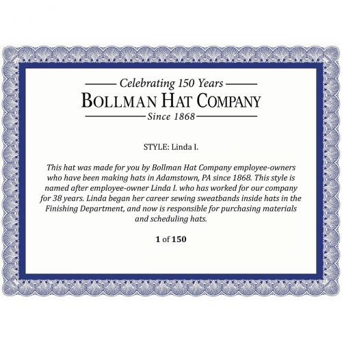  Bollman Hat Company Linda I. Boater - Exclusive