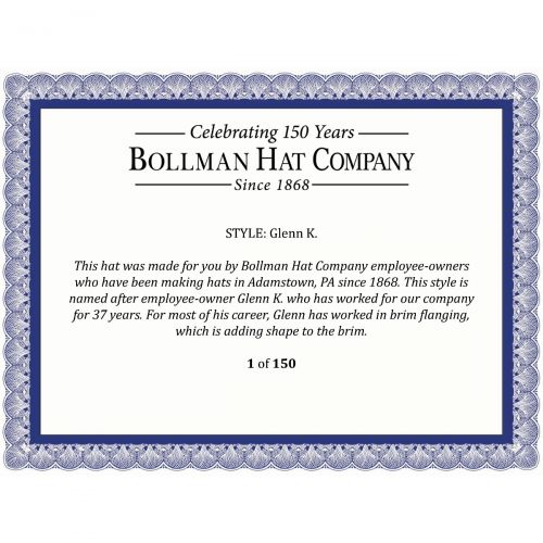  Bollman Hat Company Glenn K. Fedora - Exclusive