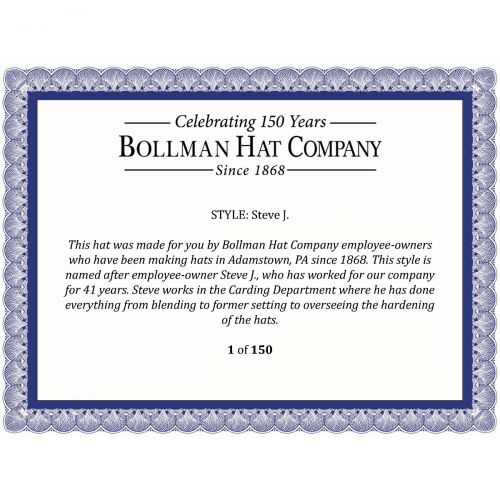  Bollman Hat Company Steve J. Fedora - Exclusive