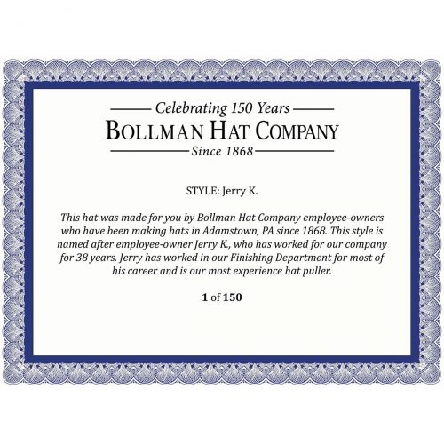  Bollman Hat Company Jerry K. Pork Pie - Exclusive