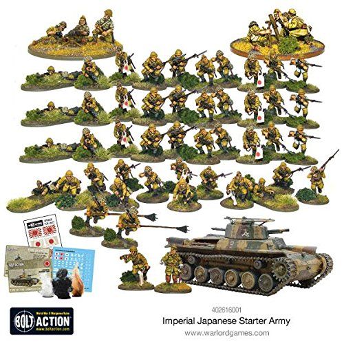  Bolt Action Banzai Japananese Starter Army Pack 1:56 WWII Military Wargaming Plastic Model Kit