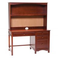 Bolton Furniture 805055600 Wakefield Pedestal Desk with Hutch Set, Cherry