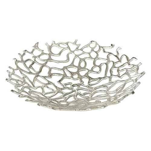  Boltze Decorative Bowl Fidan Silver Aluminium (32 cm Round)