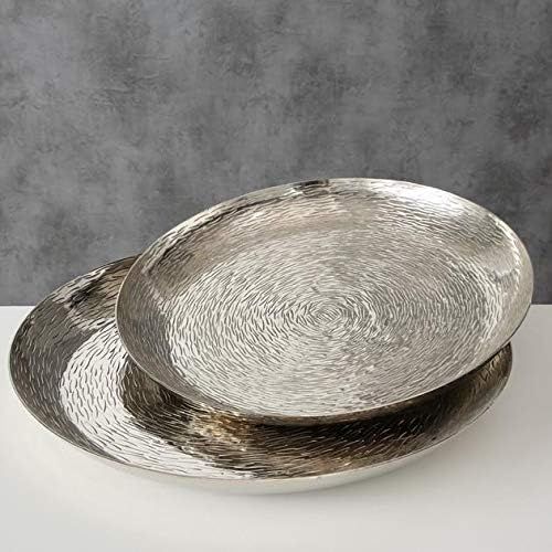  Boltze Decorative Plate Bowl Diameter Ties Set of Two 42+ 48cm Aluminium Silver