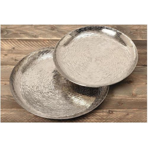  Boltze Decorative Plate Bowl Diameter Ties Set of Two 42+ 48cm Aluminium Silver