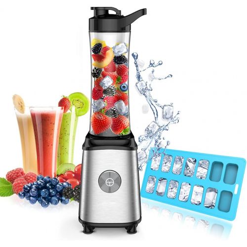  Boly Single Serve Blender, Personal Blender for Smoothies and Shakes, Smoothies Blender with an Tritan BPA-Free 20Oz Travel Bottles and Ice Tray, 300W