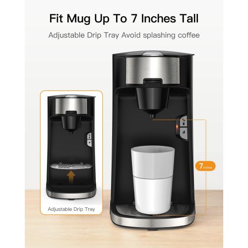  Boly Coffee Maker, 3 in 1 Coffee & Tea Maker for K Cup, Loose Leaf Tea & Ground Coffee Compatible, with Self Cleaning Function, Fast & Fresh Brewed and 8 to 14 Oz. Brew Sizes