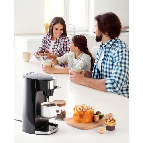  Boly Coffee Maker, 3 in 1 Coffee & Tea Maker for K Cup, Loose Leaf Tea & Ground Coffee Compatible, with Self Cleaning Function, Fast & Fresh Brewed and 8 to 14 Oz. Brew Sizes