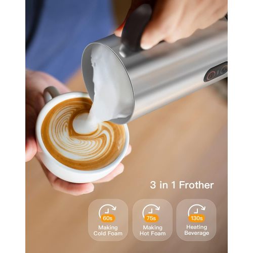  Boly Single Serve Coffee Maker with Milk Frother, Single Cup Coffee Brewer for K cup and Ground Coffee, Cappuccino Machine and Latter Maker Bundle