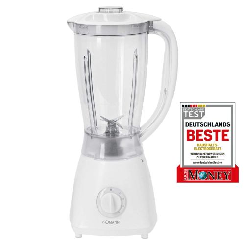  Bomann Standmixer Ice-Crusher Behalter 1,5 Liter Smoothie-Maker Edelstahl Messer (Blender, Mixer, 5 Stufen, Zerkleinerer, 500 Watt, Milchshaker)