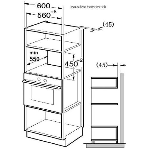  Bomann Edelstahl Einbau-Mikrowelle im rahmenlosen Design mit Grill + Heissluft Mikrowellengerat freistehend Mikrowellengerate 25 Liter Garraum (leistungsstarke 1450 Watt + inkl. Rahmen)