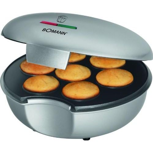  Bomann Muffin-Maker mit 900 Watt (Backautomat, Cupcakes, Antihaft-Beschichtung, Backampel, 7 Muffins)