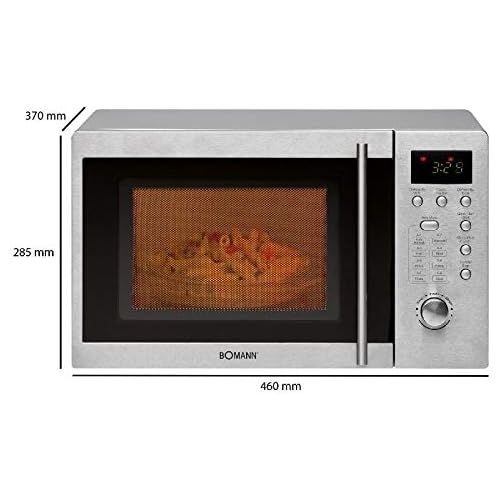  [아마존베스트]Bomann Underbuildable microwave with grill and stainless steel microwave oven, 20 litre cooking room including mounting material (powerful 1250 watts + 5 microwave power levels)