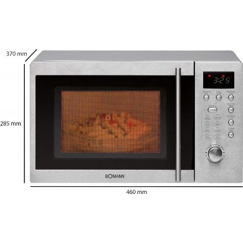  [아마존베스트]Bomann Underbuildable microwave with grill and stainless steel microwave oven, 20 litre cooking room including mounting material (powerful 1250 watts + 5 microwave power levels)