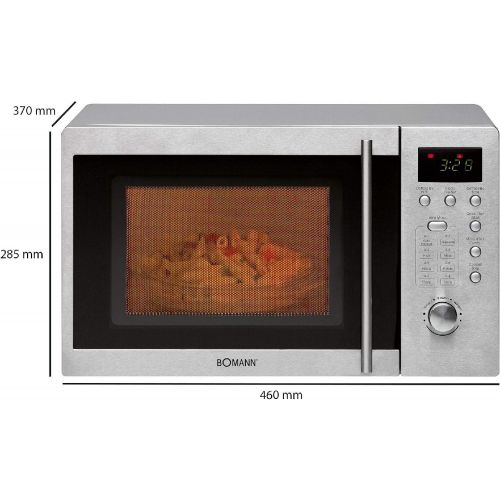  [아마존베스트]Bomann Underbuildable Microwave with Grill Made of Stainless Steel, Microwave Appliance, Microwave Appliances 20 Litres Cooking Space Include Mounting Material (Powerful 1250 W with 5 Mic