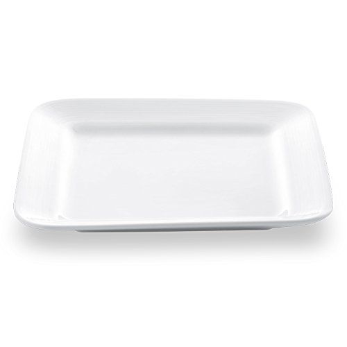  Bon Chef 1300006P Circles Square Salad Dessert Side Plate, 0.91 Height, 8 Width, 8 Length, Fine Porcelain, Small, White (Pack of 24)