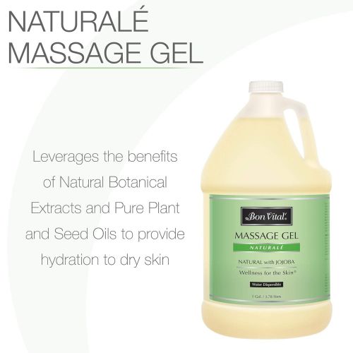  Bon Vital Naturale Massage Gel Made with Natural Ingredients for Earth-Friendly & Relaxing Massage, Hypoallergenic Massage Gel for Sensitive Skin, Moisturizer Absorbs Like Lotion,