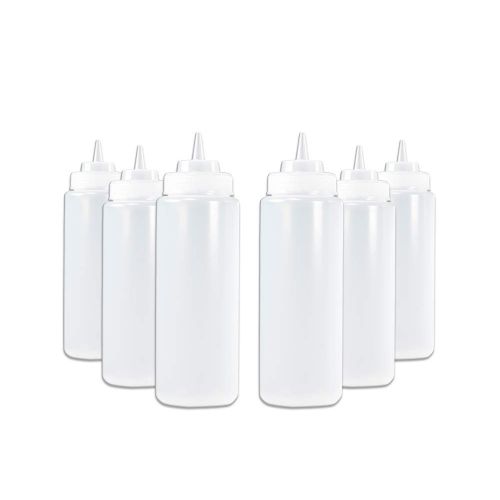  BonBon 6 Pk Plastic Squeeze Condiment Bottles - 32 Ounce - for Condiments no BPA LDPE