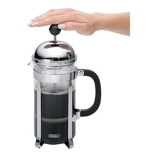  Bonjour Maximus French Press Coffee Maker, 8 Cup, Silver