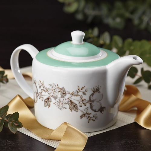  BonJour Dinnerware Fruitful Nectar Porcelain Teapot, Print