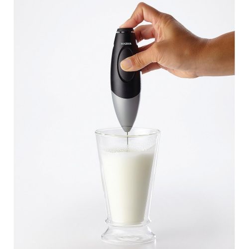  BonJour Primo Latte Rechargeable Hand-Held Beverage Whisk/Milk Frother, Black/Silver, Small -