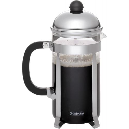  [아마존베스트]BonJour Coffee Stainless Steel French Press with Glass Carafe, 12.7-Ounce, Monet, Black Handle