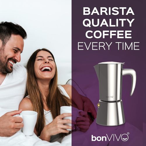  [아마존베스트]BonVivo Intenca Stainless Steel Espresso Maker