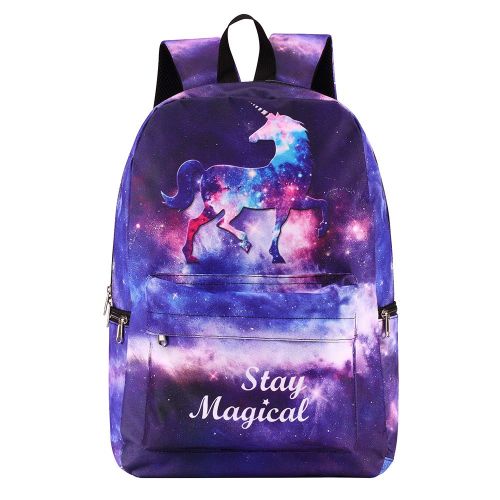 Bonamana Pink Unicorn Rainbow Bag Fantasy Backpack Rucksack Travel Bags Daypack