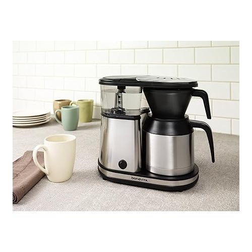  Bonavita 5 Cup Drip Coffee Maker Machine, One-Touch Pour Over Brewing w/Double Wall Thermal Carafe, SCA Certified, 1100 Watt, BPA Free, Dishwasher Safe, Stainless Steel, BV1500TS