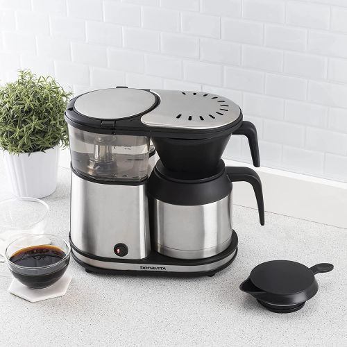  Bonavita 5 Cup Coffee Maker with Thermal Carafe One-Touch Pour Over Brewing, BV1500TS, Stainless Steel