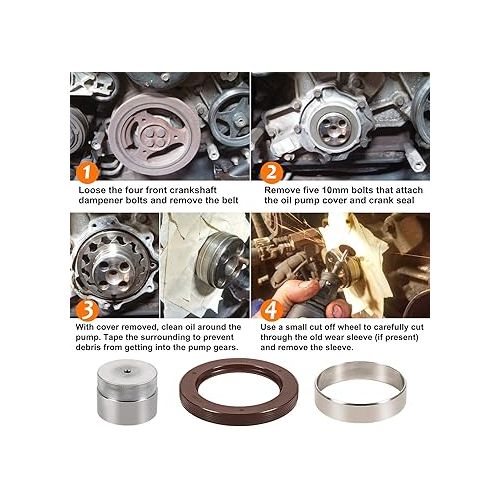  Bonbo Front Crank Wear Sleeve Installer Kit Replaces 303-761 for 03-10 Powerstroke 6.0L Front Crankshaft Seal & Wear Ring Installer