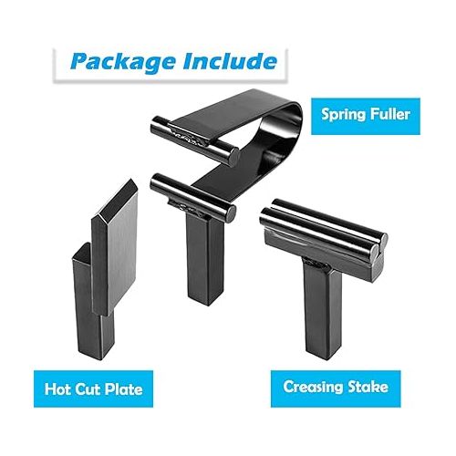  Bonbo Blacksmith Anvil Forge Hardy Tool Set 1 Inch Include Hot Cut and Creasing Stake and Spring Fuller (3 Pieces) (1'')