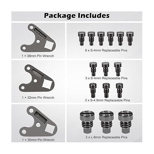  Bonbo Outboard Trim/Tilt Pin Wrench Tools Set MT0004 & MT0006 & MT0009 to Remove Trim/Tilt Caps or Seals on Hydraulic Steering Cylinders, Fits for Seastar Yamaha Suzuki Johnson Evinrude