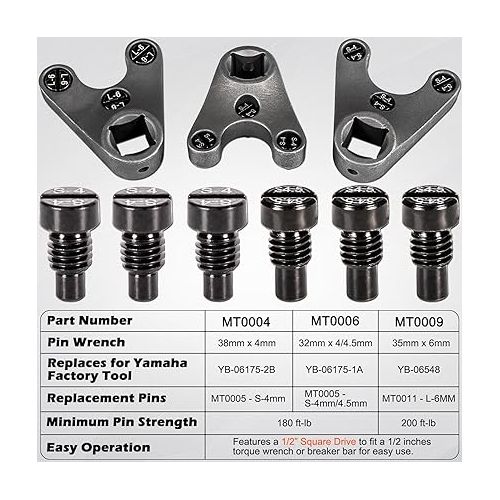  Bonbo Outboard Trim/Tilt Pin Wrench Tools Set MT0004 & MT0006 & MT0009 to Remove Trim/Tilt Caps or Seals on Hydraulic Steering Cylinders, Fits for Seastar Yamaha Suzuki Johnson Evinrude