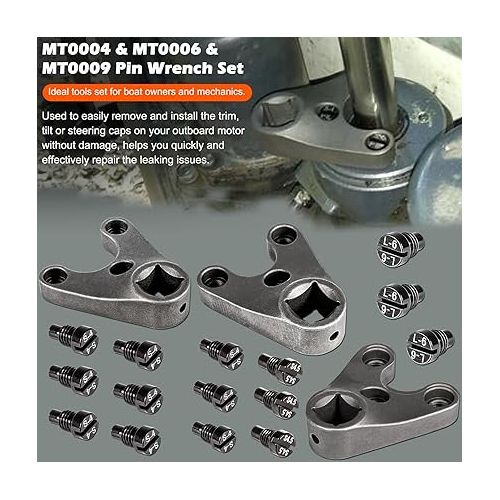  Bonbo Outboard Trim/Tilt Pin Wrench Tools Set MT0004 & MT0006 & MT0009 to Remove Trim/Tilt Caps or Seals on Hydraulic Steering Cylinders, Fits for Seastar Yamaha Suzuki Johnson Evinrude