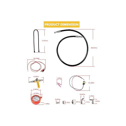  Bonbo Hpop Test Tool High Pressure & Air Leak Test Gauge Tool Kit Fits for Ford F250 F350 6.0L & 7.3L Powerstroke 1994-2007